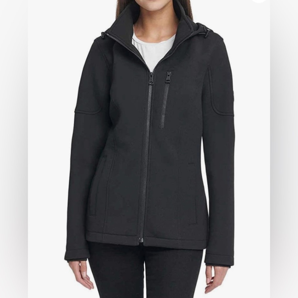 Andrew Marc | Black Zip Hooded Scuba Jacket | Size XXL